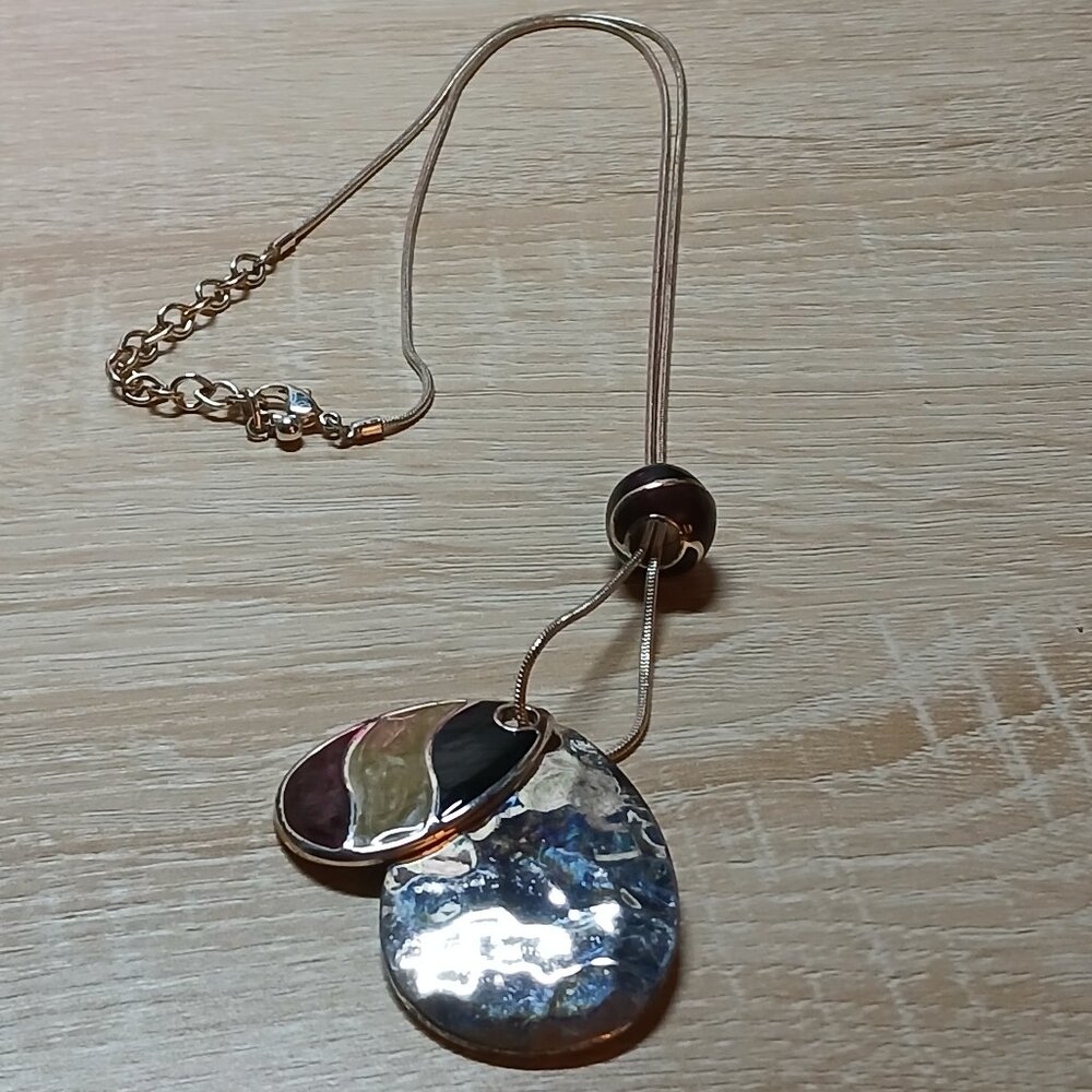Fashion Costume Jewelry Silver Tone Large Metal Vintage Necklace #43